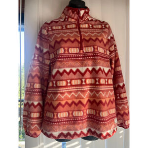Sunny Colours Patterned Quarter Zip Fleece Sweater